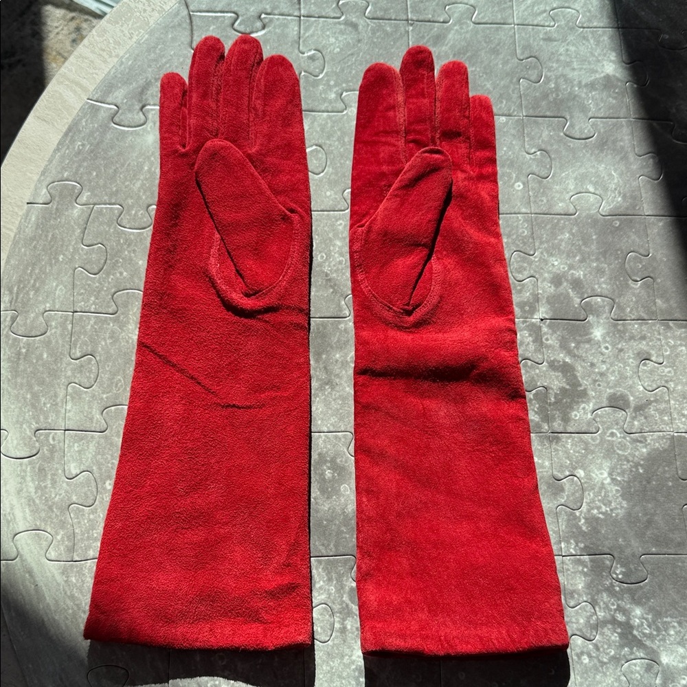 Van Raalte Gloves Suede Genuine‎ Leather Fold Long Glove